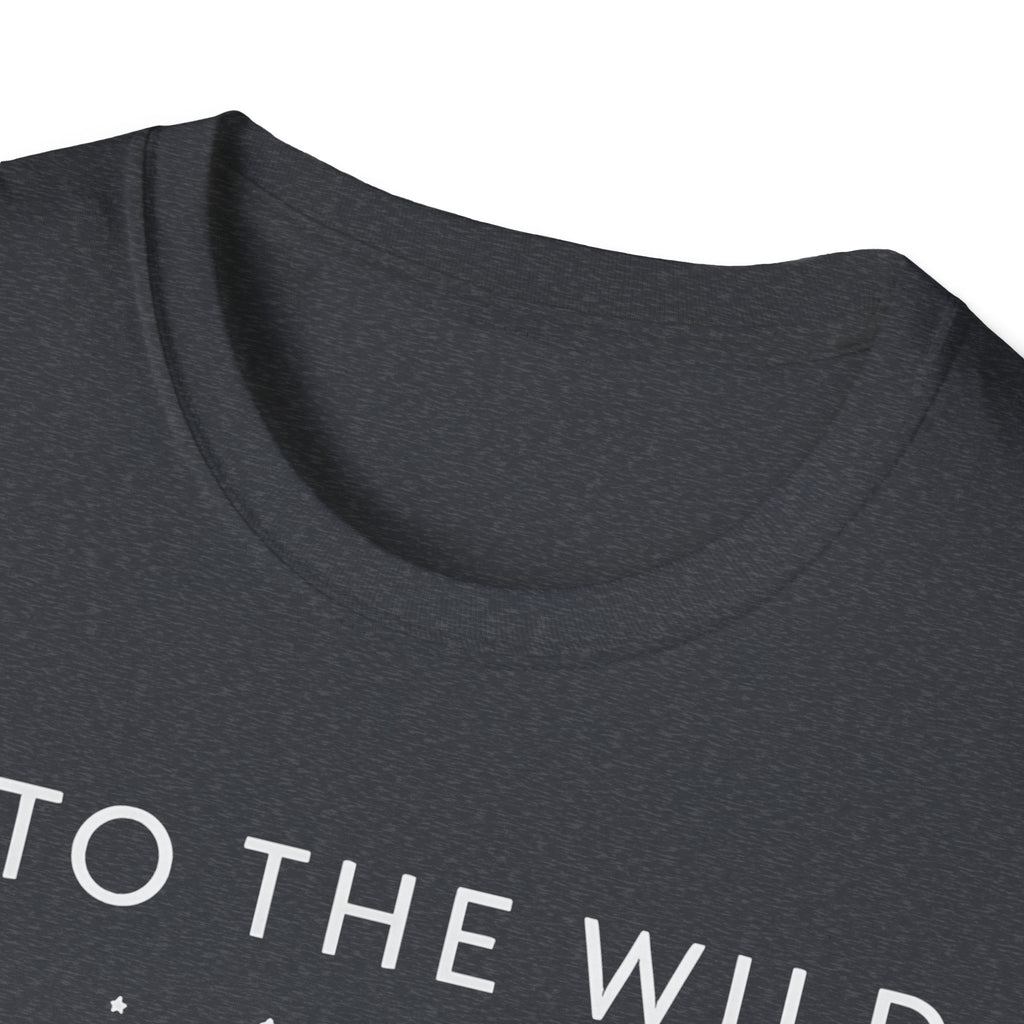 Into The Wild Canoe T-Shirt - Minimal Night Sky Lake Camping Tee