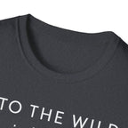 Into The Wild Canoe T-Shirt - Minimal Night Sky Lake Camping Tee
