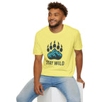 "Stay Wild" Bear Footprint Mountain Emblem T-Shirt