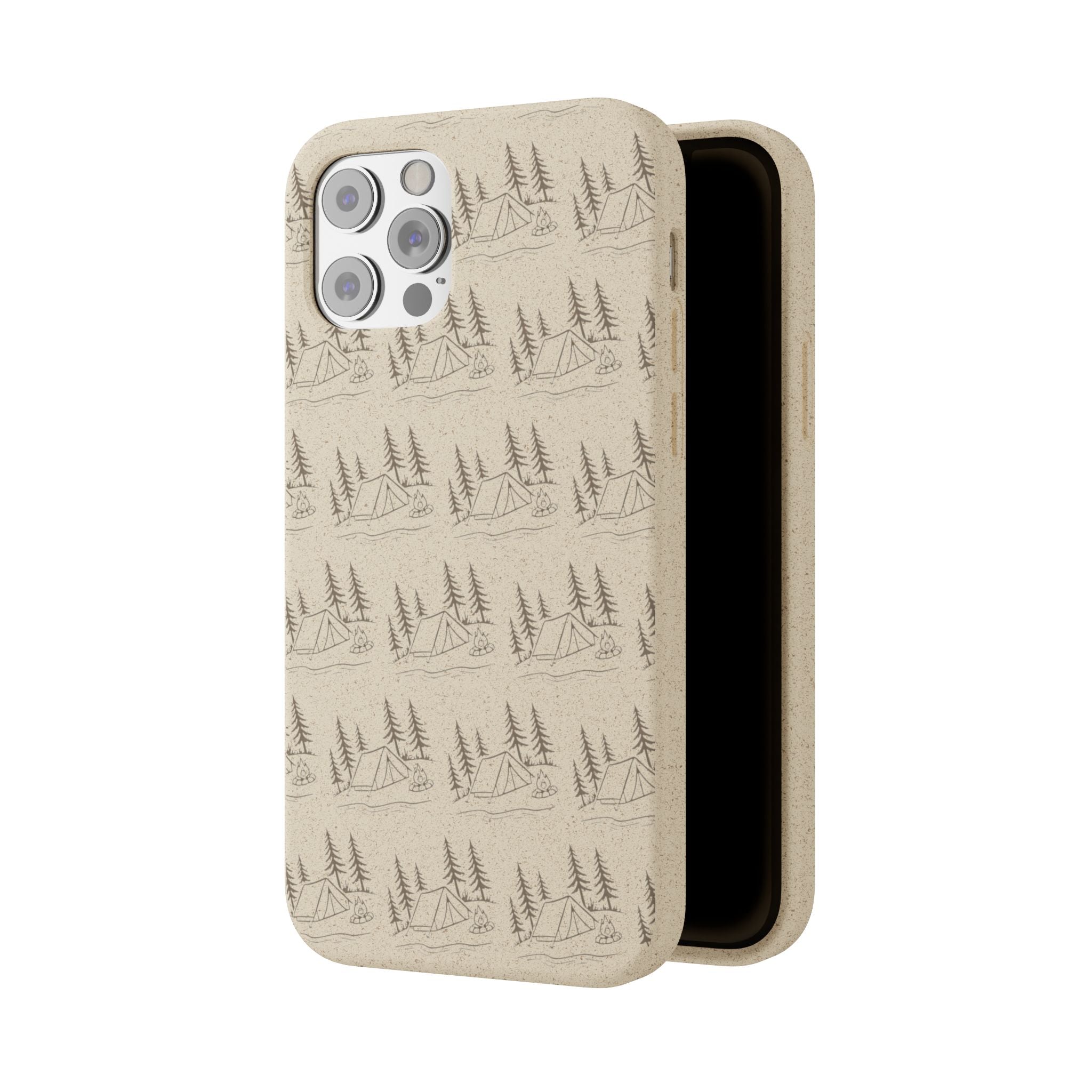 Biodegradable Phone Case — Eco-Friendly Forest Sketch Pattern
