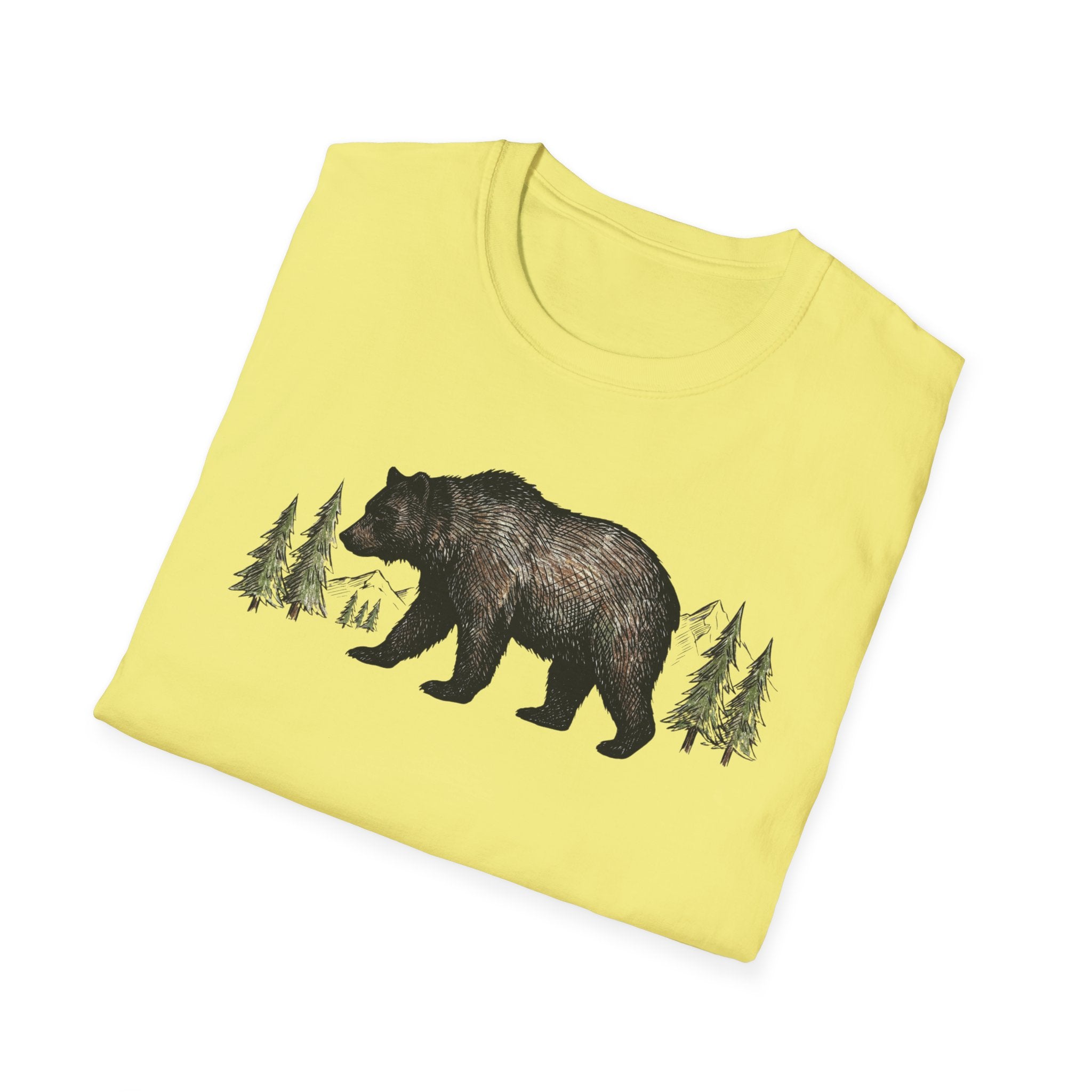 Bear & Pines T‑Shirt — Rustic Woodland Graphic Tee