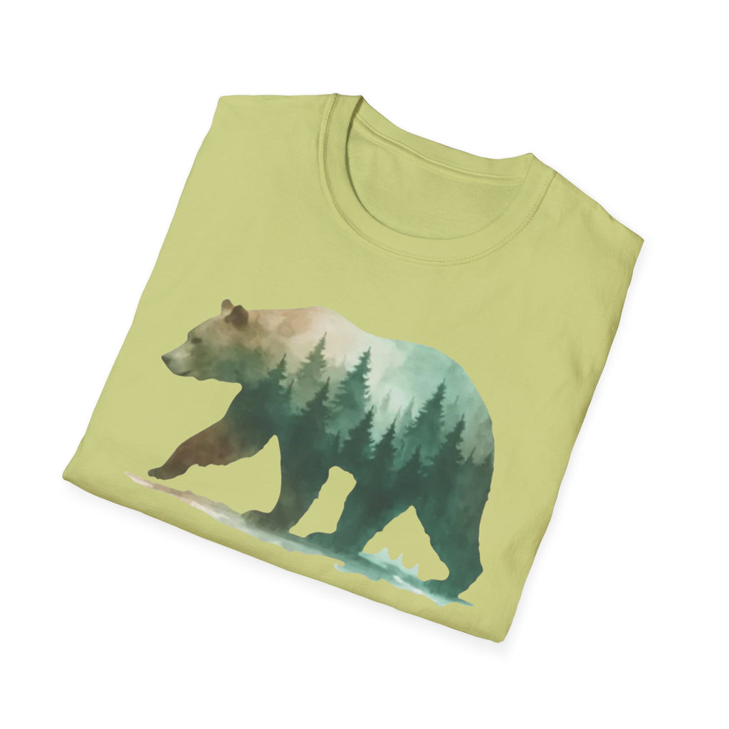 Forest Bear T-Shirt — Watercolor Woodland Bear Graphic Tee Shirt