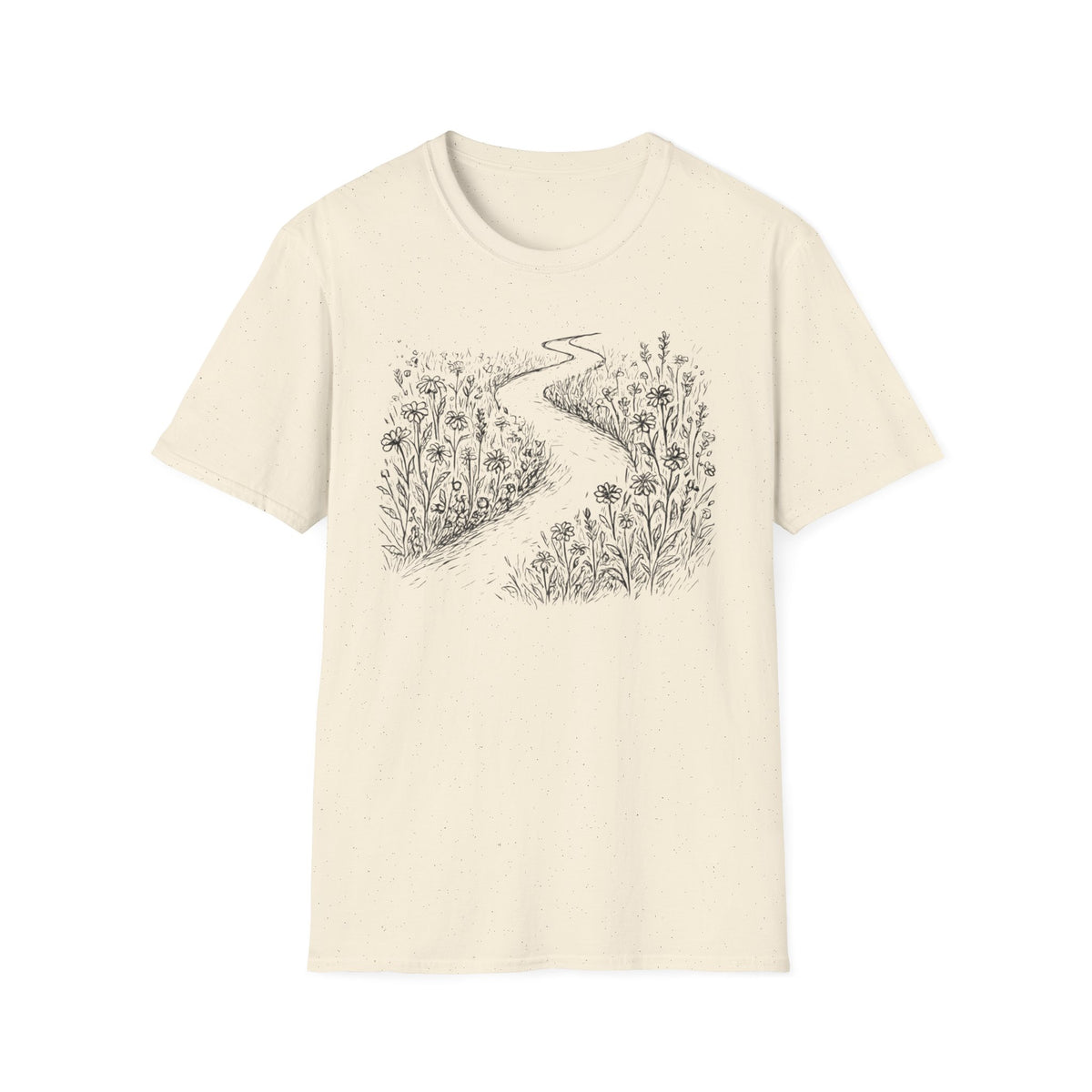 Winding Path Through The Meadow Floral T-Shirt