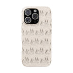 Biodegradable Phone Case — Eco-Friendly Forest Sketch Pattern