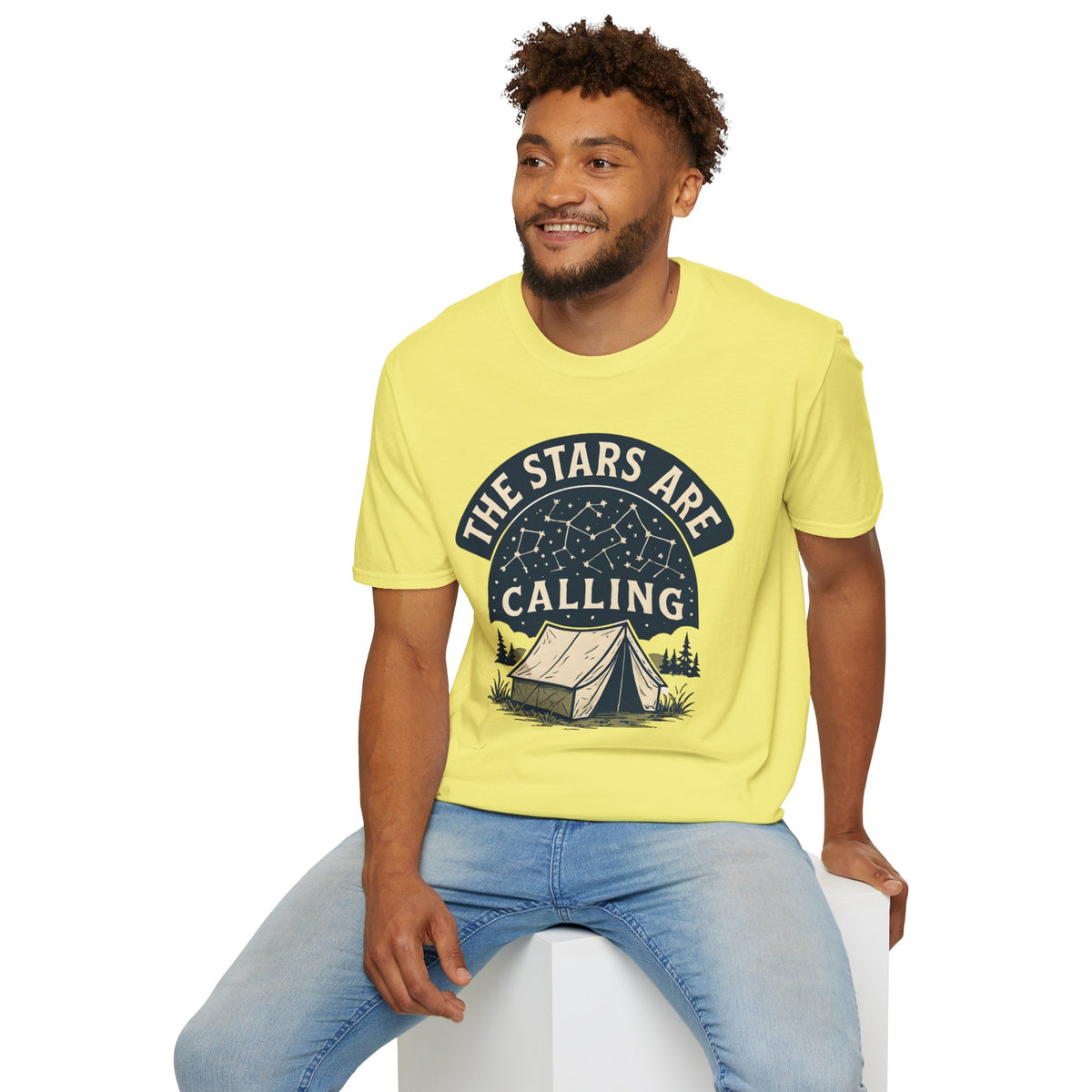 "The Stars Are Calling" Camping Tent Stargazing T-Shirt