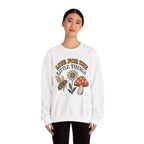 "Live For The Little Things" Bee, Daisy & Mushroom Retro Nature Design Crewneck Sweatshirt