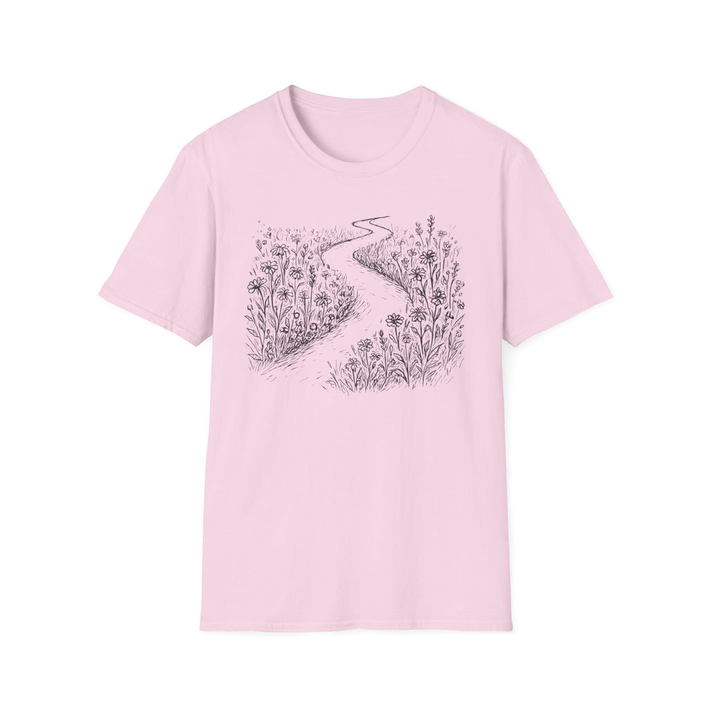 Winding Path Through The Meadow Floral T-Shirt
