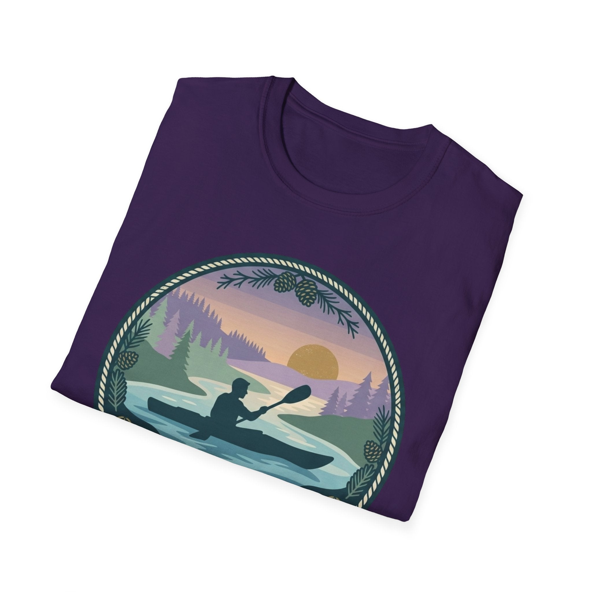 Kayak Sunset T‑Shirt — "Drift Into The Quiet Places" Outdoor Relaxation Tee