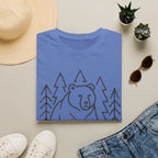 Bear & Pines T-Shirt — Minimal Line Drawing Woodland Tee