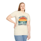 "The Lake Is My Happy Place" Canoe On The Lake At Sunset T-Shirt