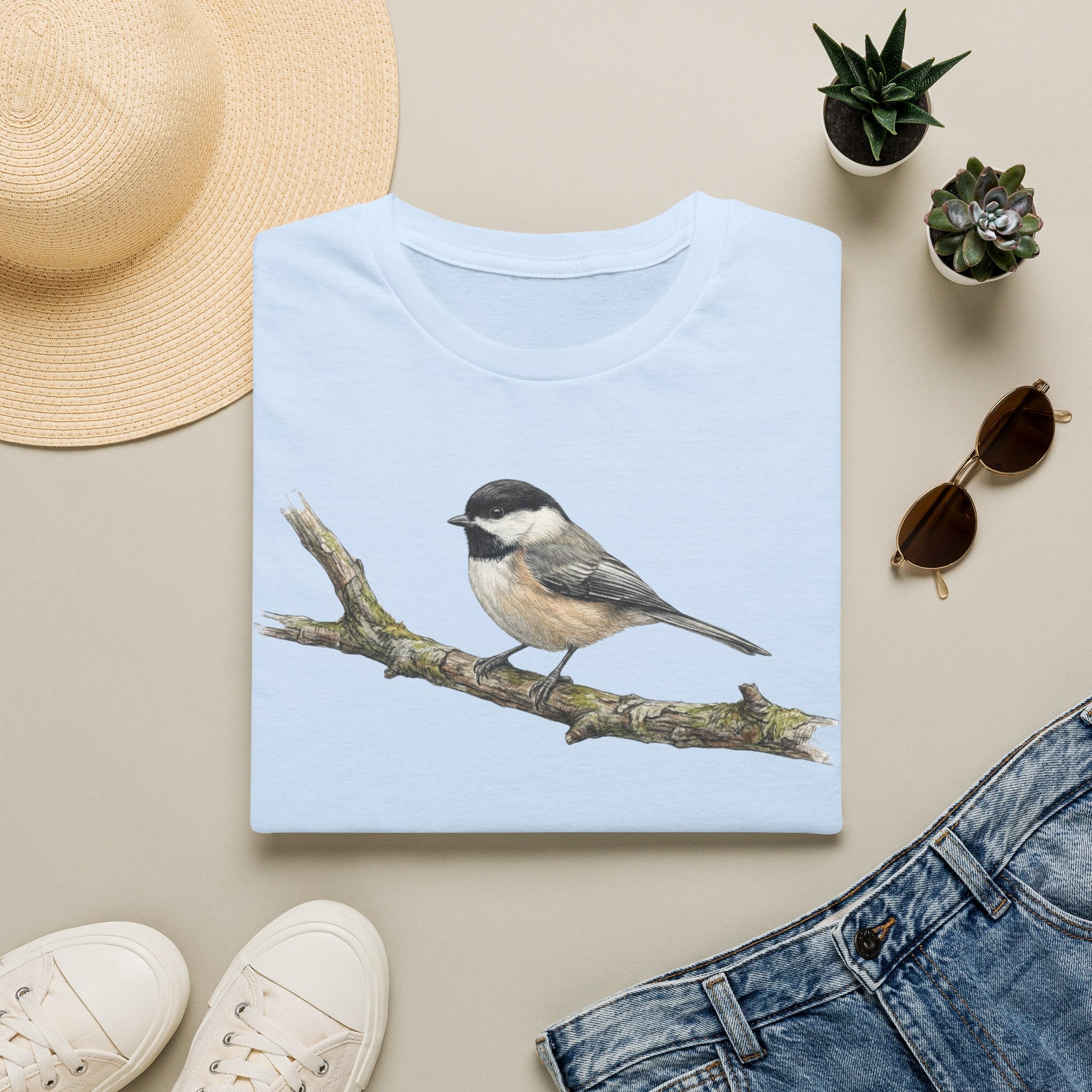Copy of Chickadee Tee — Watercolor Songbird T‑Shirt