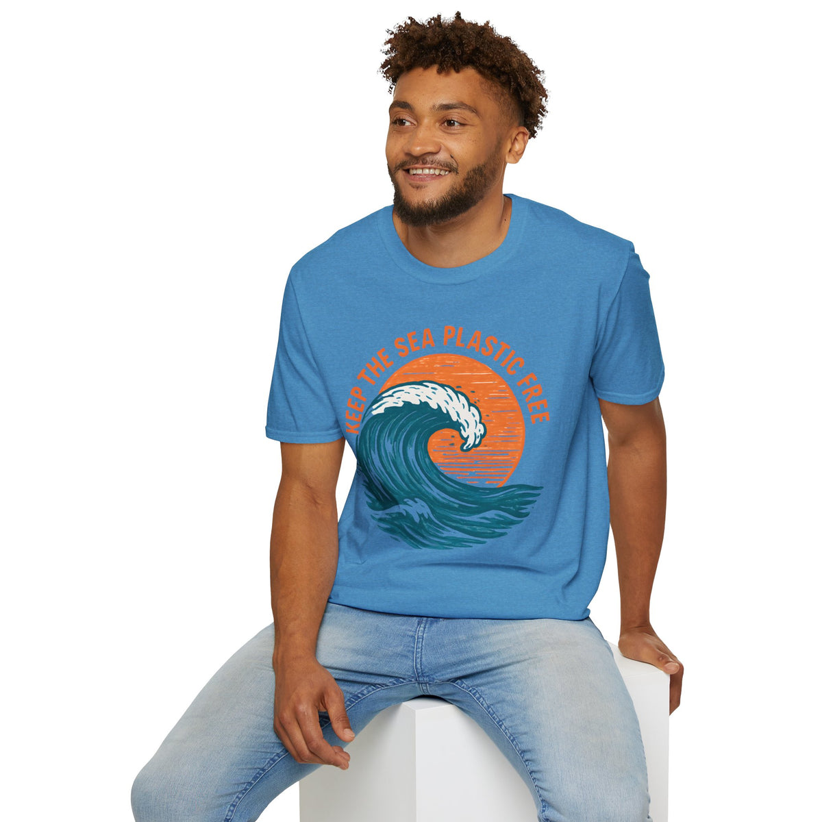 "Keep the Sea Plastic Free" Ocean Conservation Wave Tee Shirt