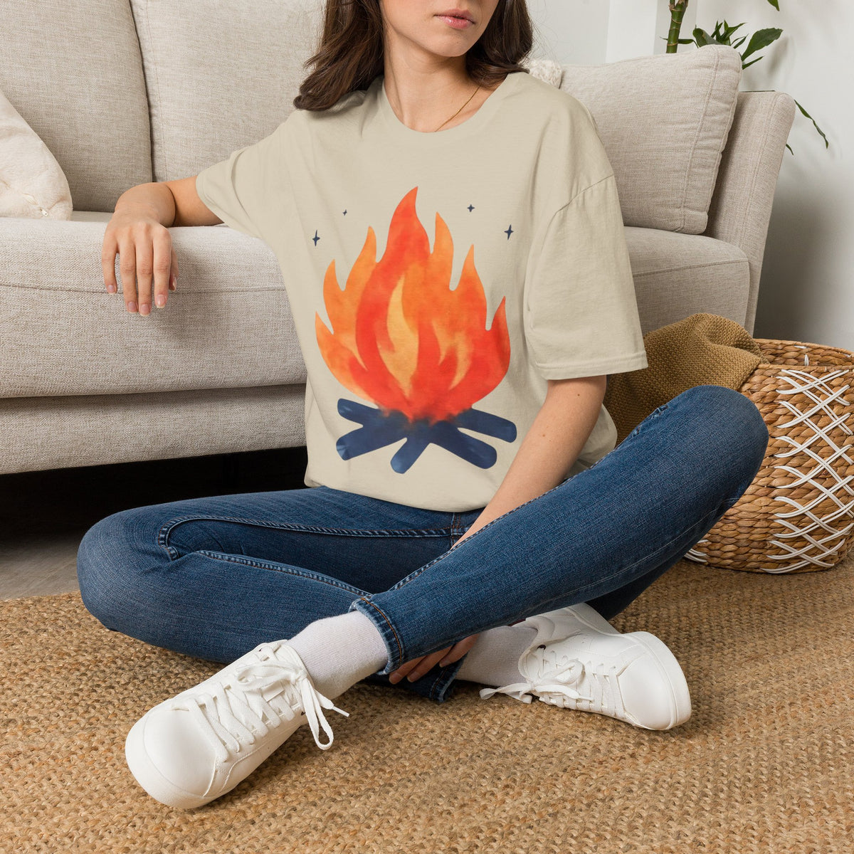 Fire Graphic T-Shirt — Campfire Flame Tee
