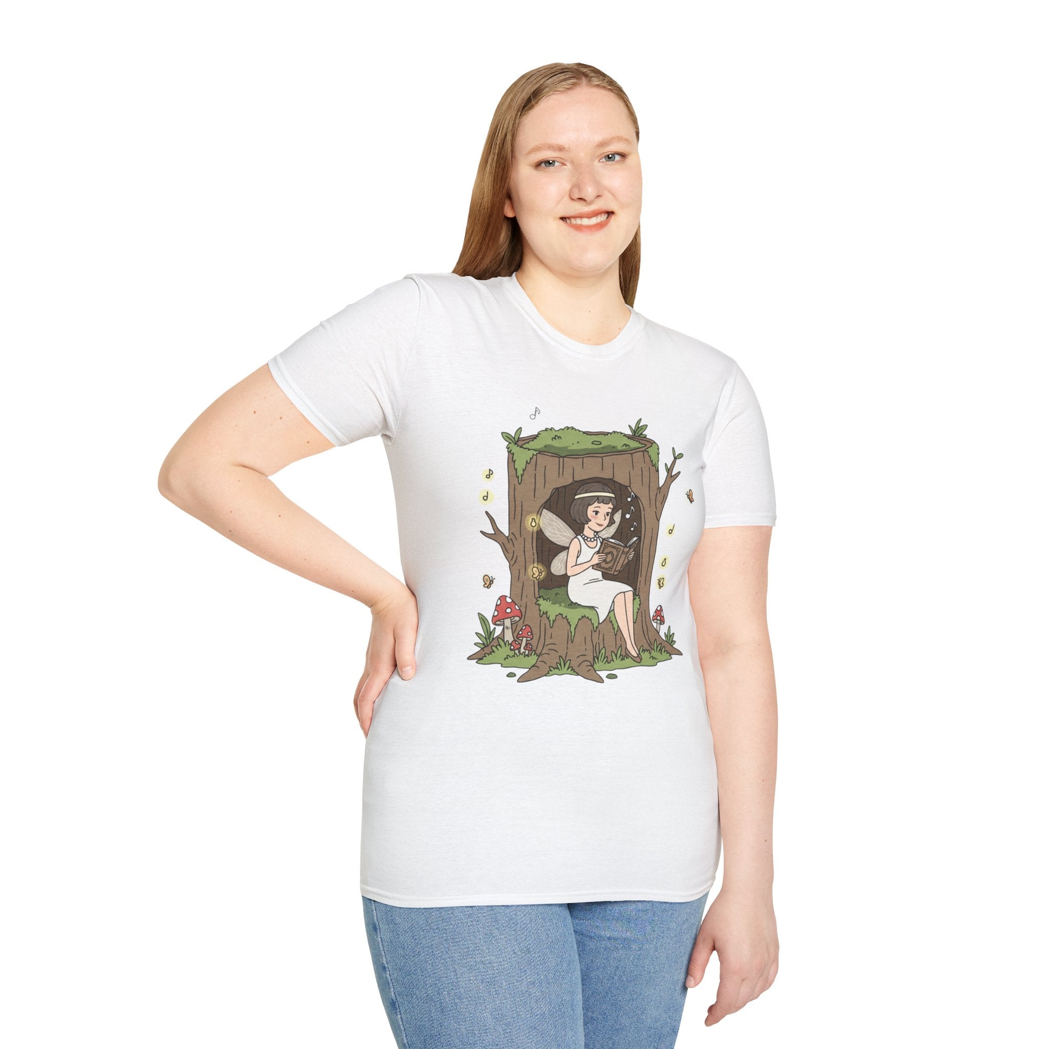 Forest Flapper Fairy Reading in Tree Hollow T-Shirt