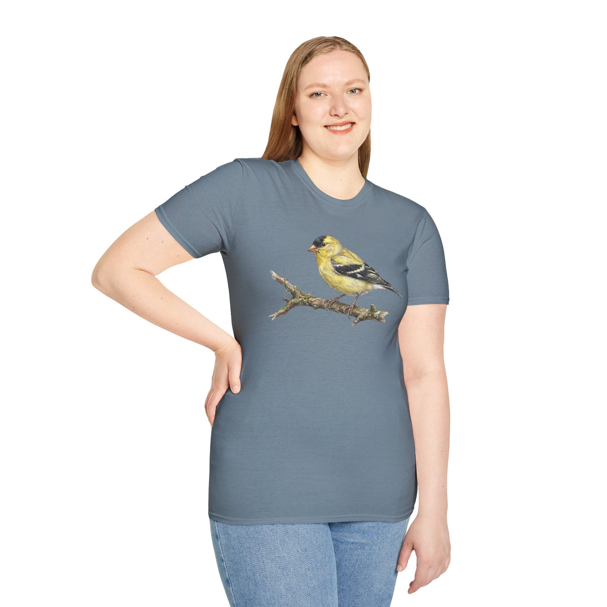 Goldfinch Bird T-Shirt - Vintage Watercolor Bird Tee