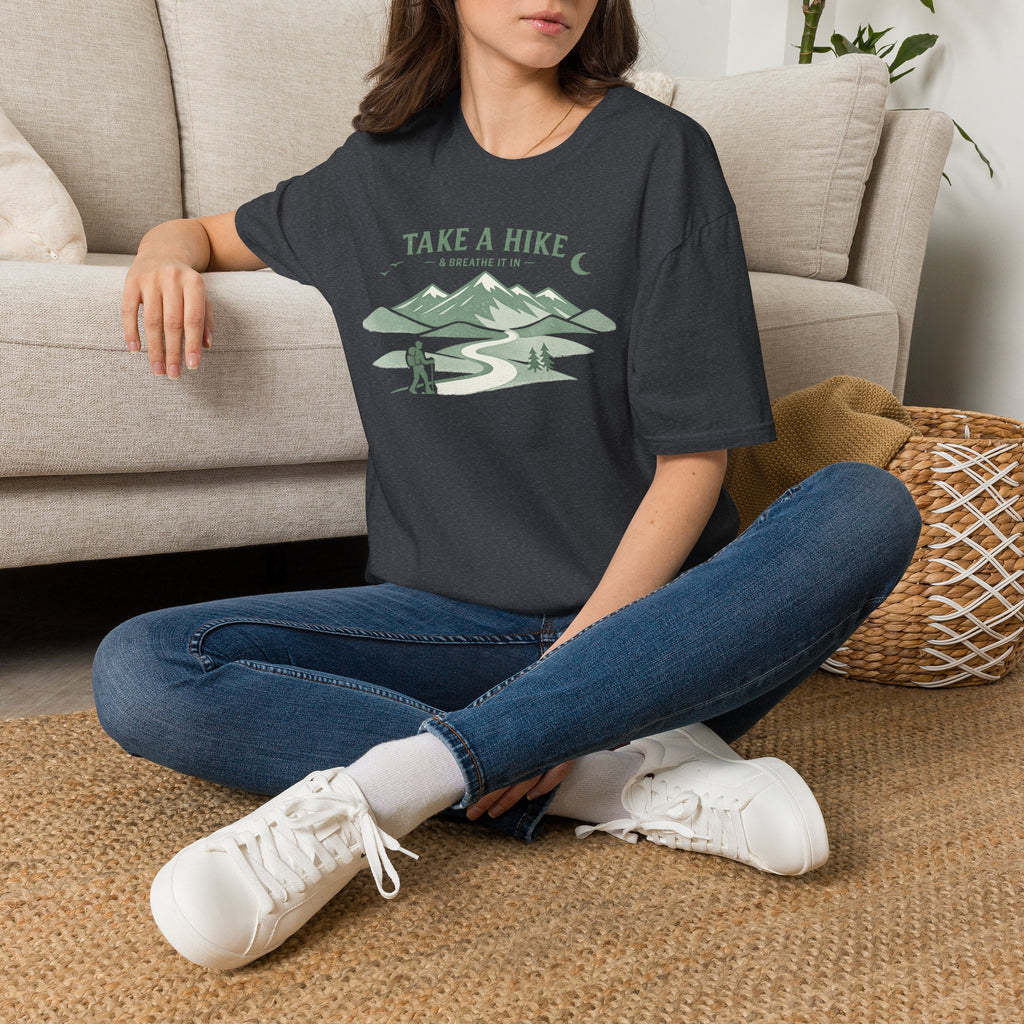 "Take A Hike & Breathe It In" Outdoor Hiking Graphic Tee