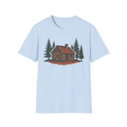 Vintage Cozy Cabin T-Shirt — Faded Pine Tree Cabin Tee