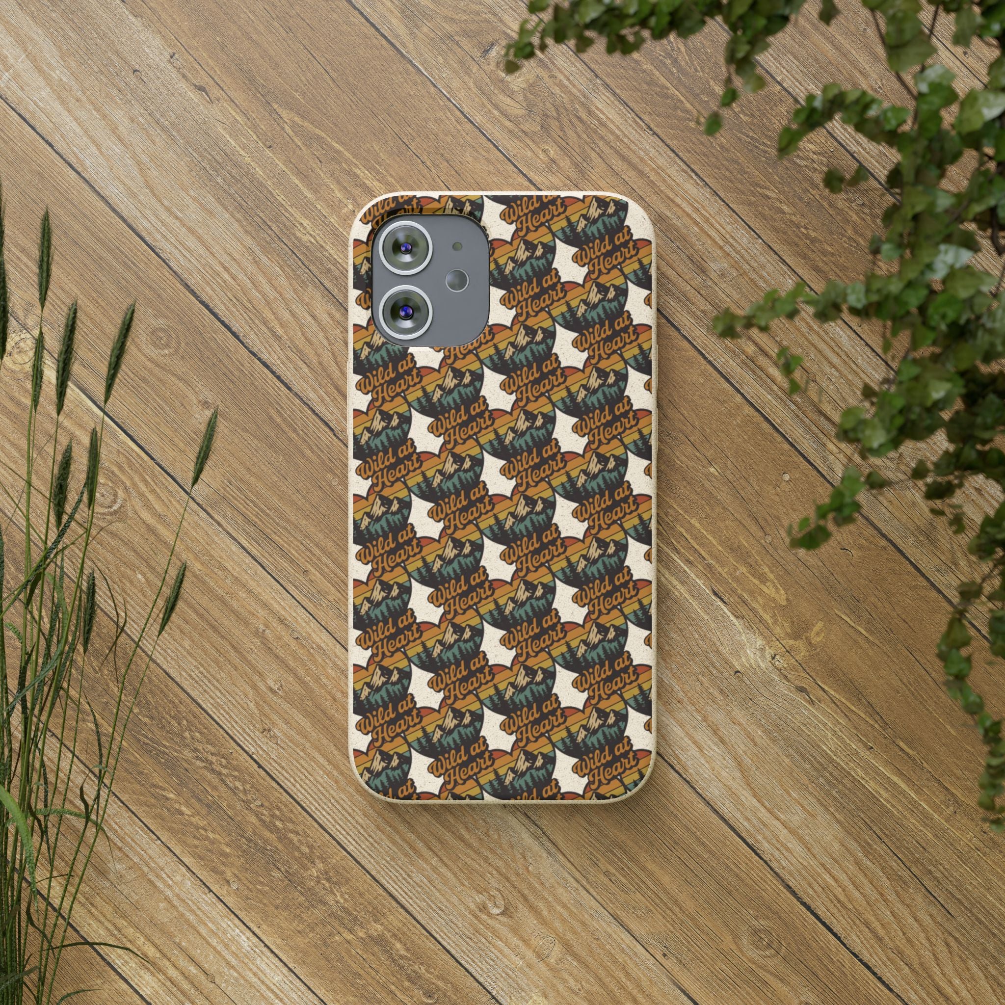 Eco-Friendly Phone Case — Vintage Camper Pattern Biodegradable iPhone Cover