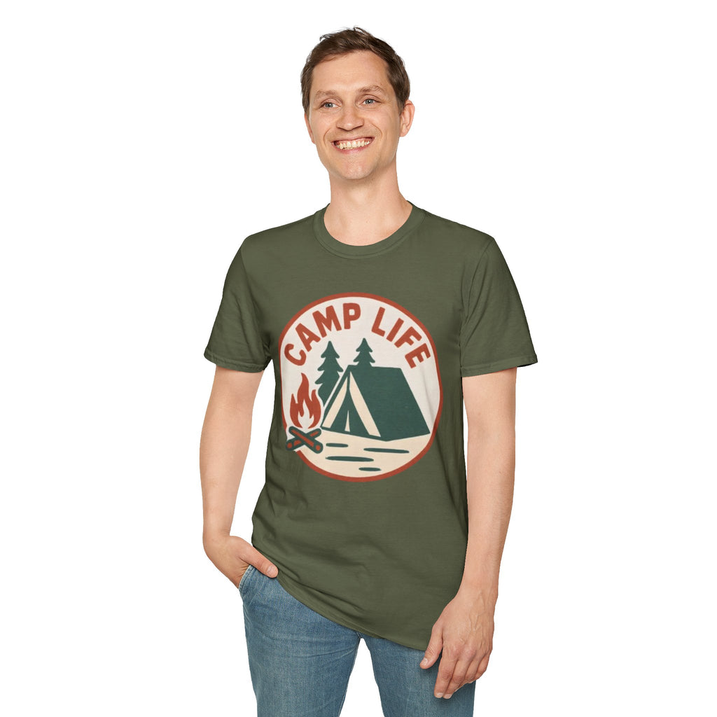 Camp Life T-Shirt — Tent & Campfire Outdoor Tee