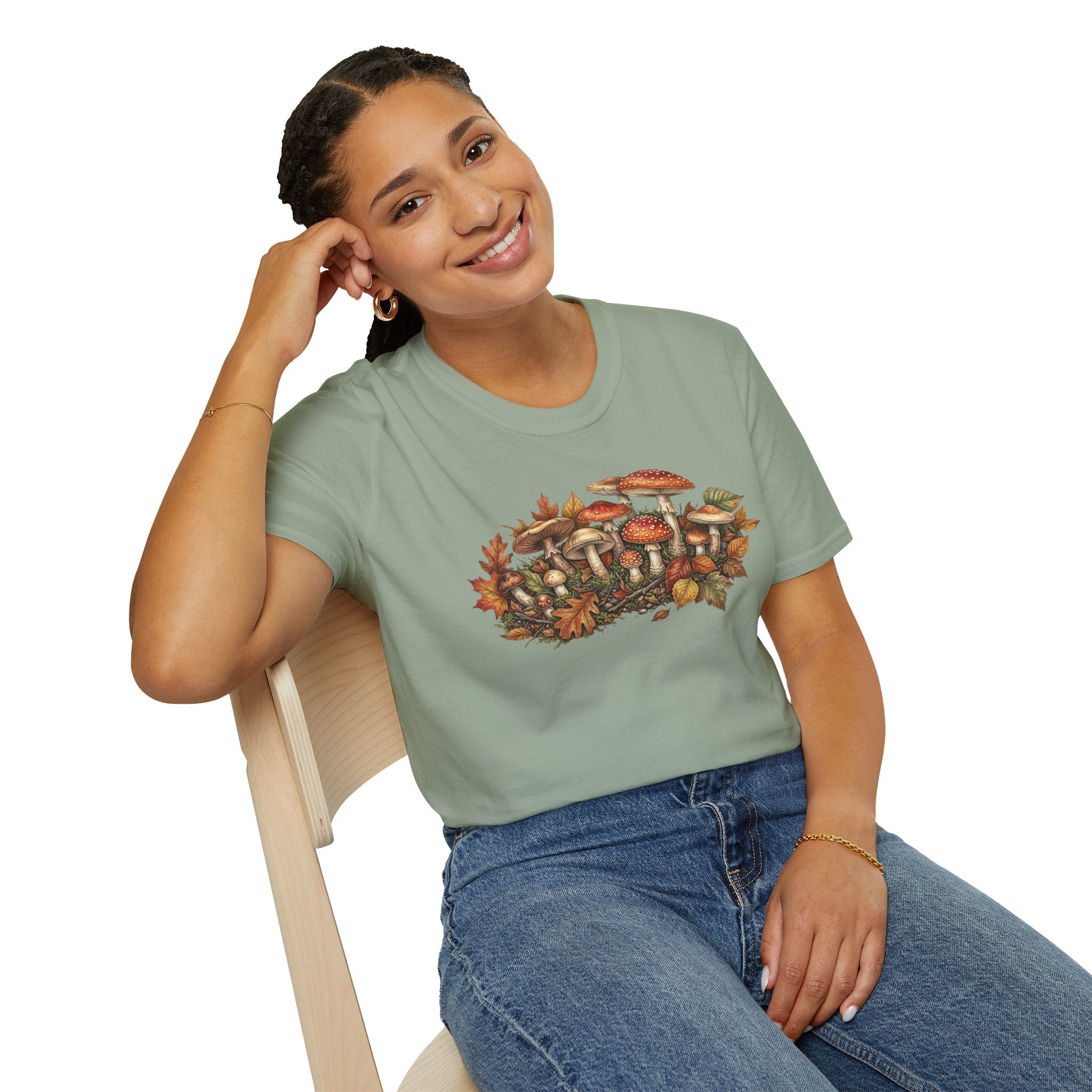 Mushroom & Autumn Leaves T-Shirt
