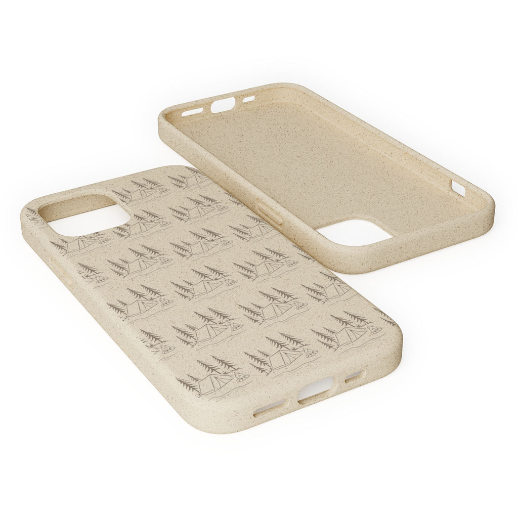 Biodegradable Phone Case — Eco-Friendly Forest Sketch Pattern