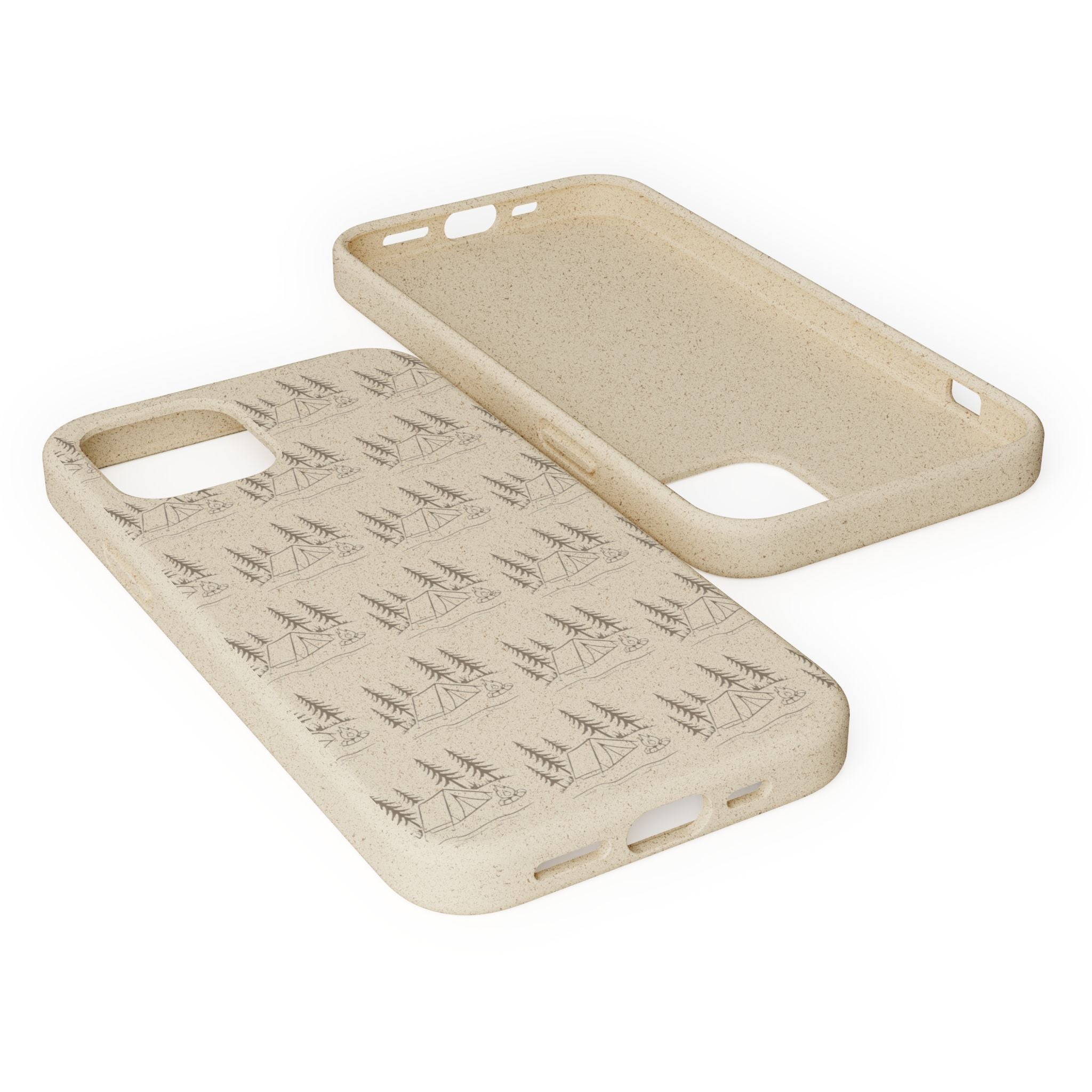 Biodegradable Phone Case — Eco-Friendly Forest Sketch Pattern