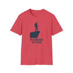"Wander Often" Hiker on Cliff T-Shirt