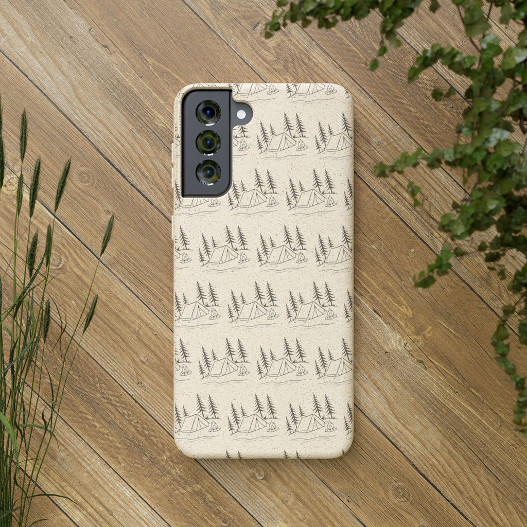 Biodegradable Phone Case — Eco-Friendly Forest Sketch Pattern