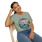 Kayak Sunset T‑Shirt — "Drift Into The Quiet Places" Outdoor Relaxation Tee