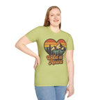"Wild at Heart" Mountain Heart Retro Sunset Nature Tee Shirt