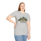 Campground Scenic T-Shirt — Minimalist Tent & Campfire Graphic