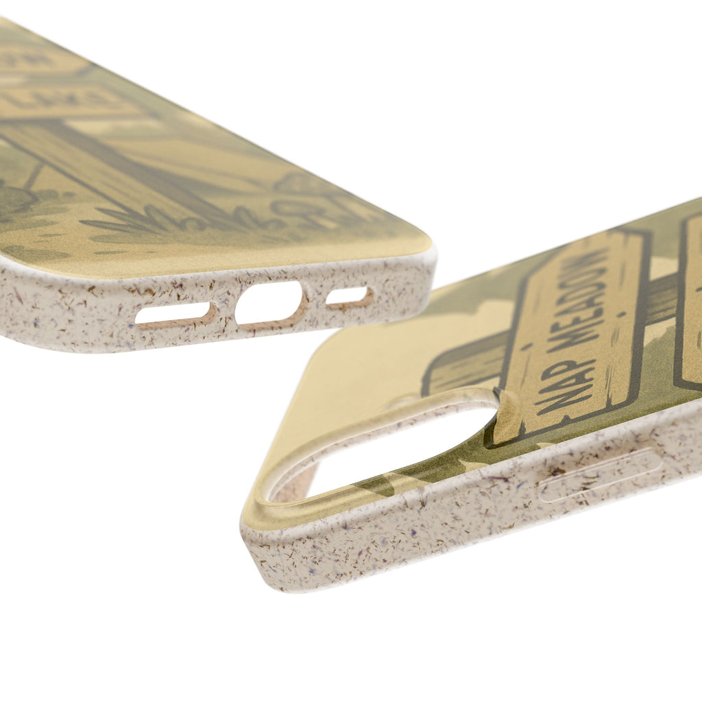 Biodegradable Phone Case — 'Nap Meadow' Mystic Lake Camping Design