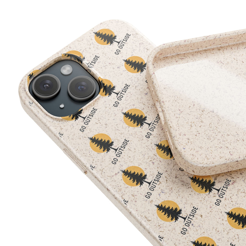 Biodegradable Phone Case — 'Go Outside' Recycled Eco-Friendly iPhone Cover