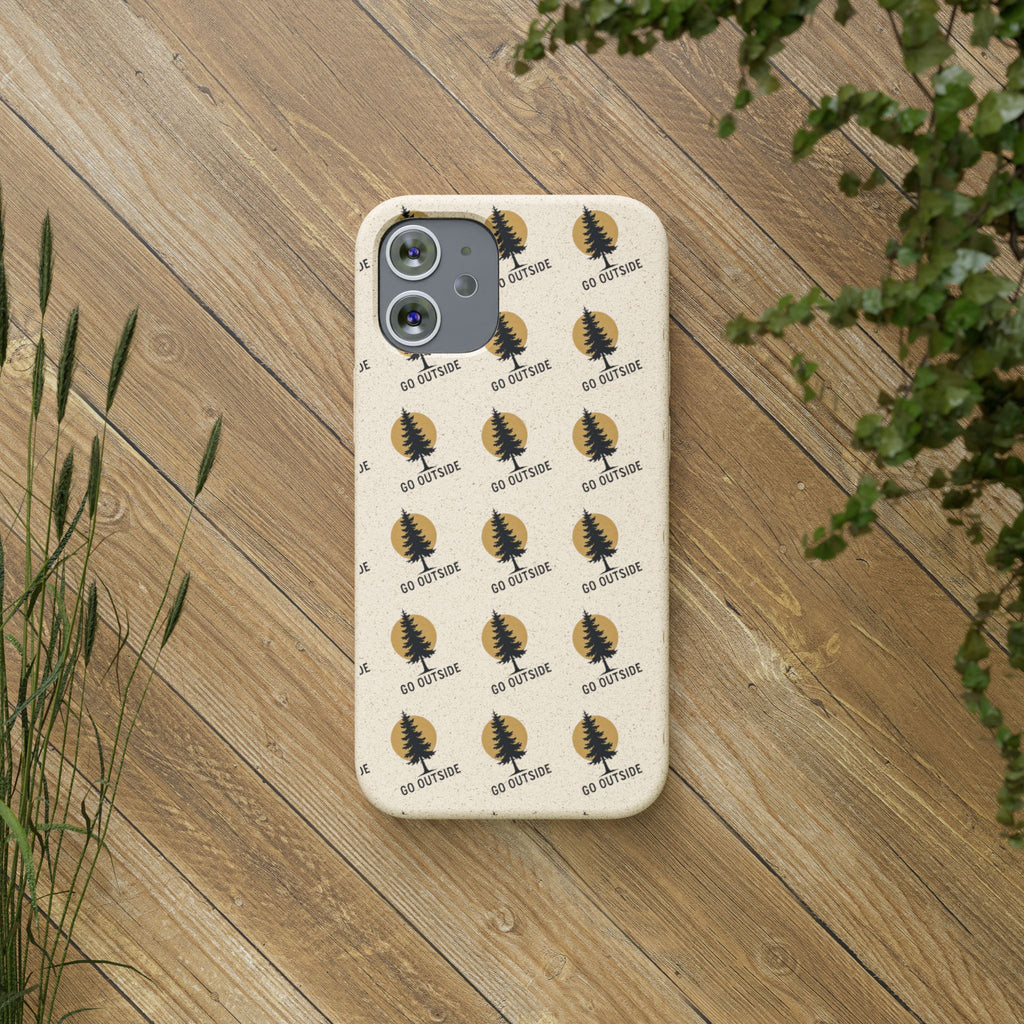 Biodegradable Phone Case — 'Go Outside' Recycled Eco-Friendly iPhone Cover