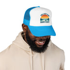 Lake Is My Happy Place Trucker Hat — Vintage Sunset Fishing Foam Cap