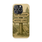 Biodegradable Phone Case — 'Nap Meadow' Mystic Lake Camping Design