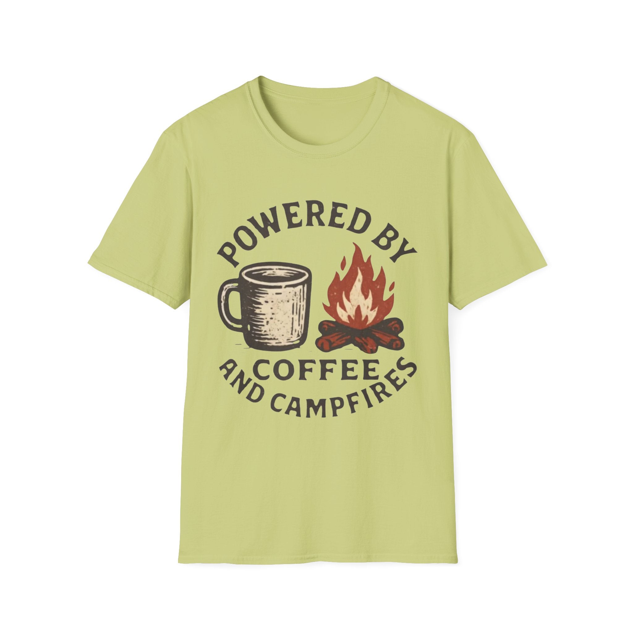 Powered By Coffee And Campfires Vintage Camping T-Shirt