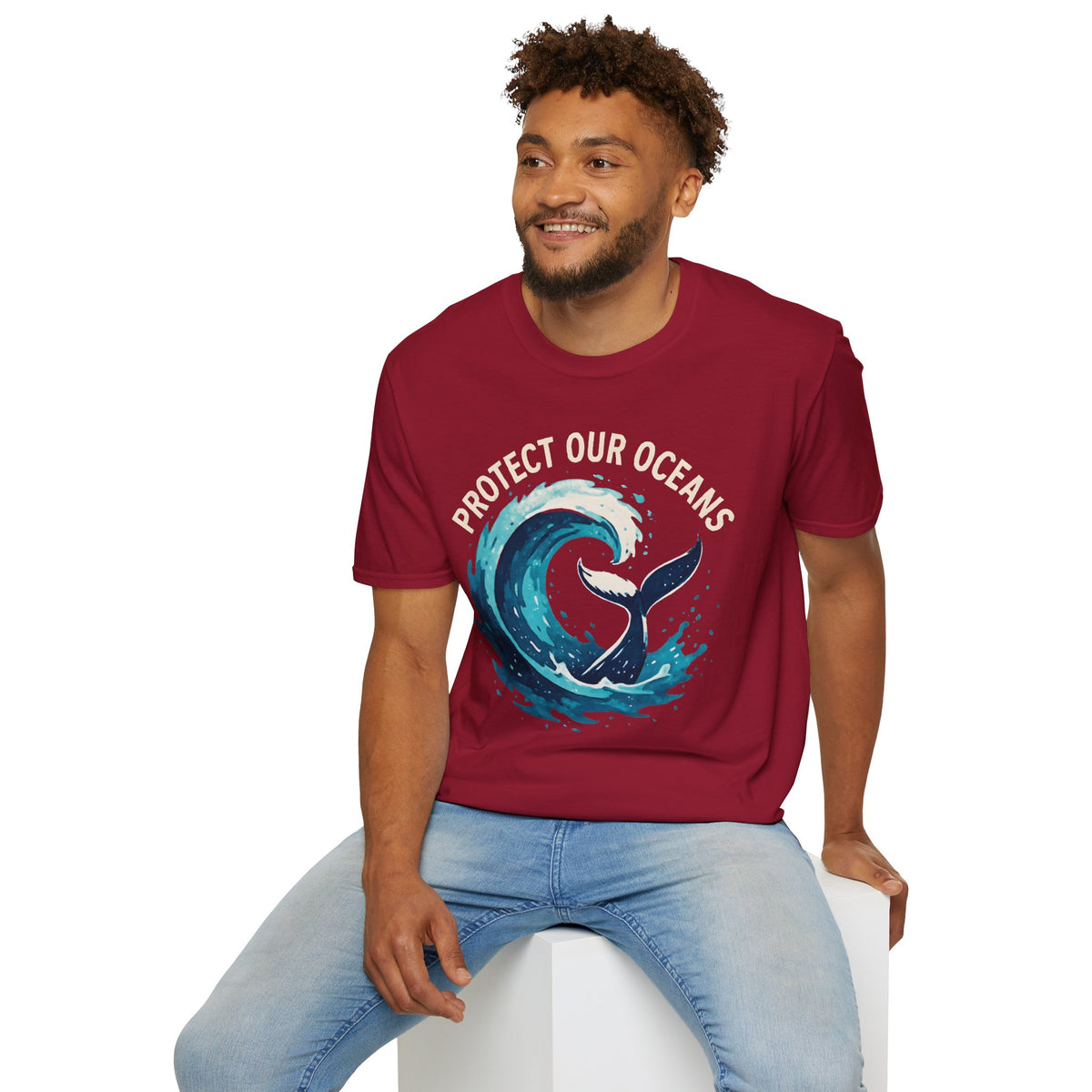 "Protect Our Oceans" Wave Whale Conservation T-Shirt