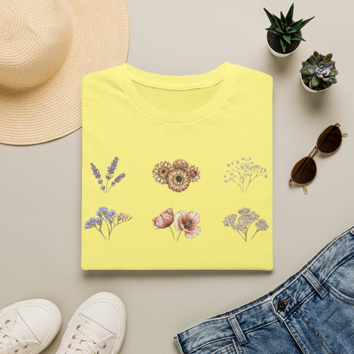 Floral Dried Mini Bouquets T-Shirt — Vintage Botanical Graphic Tee