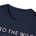 Into The Wild Canoe T-Shirt - Minimal Night Sky Lake Camping Tee
