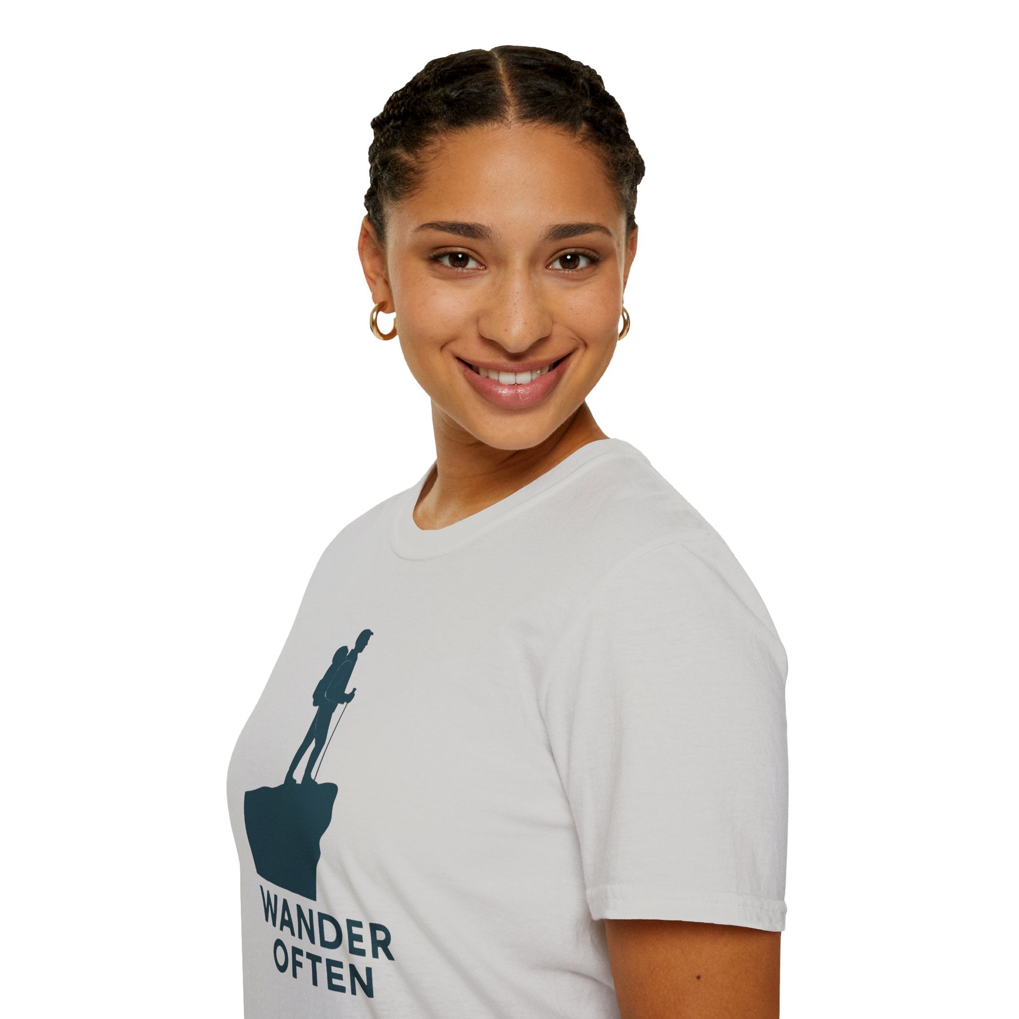 "Wander Often" Hiker on Cliff T-Shirt