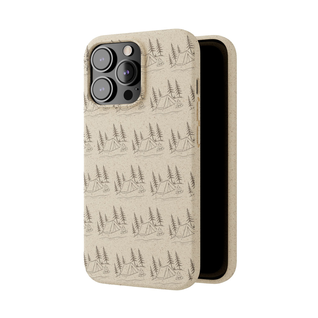 Biodegradable Phone Case — Eco-Friendly Forest Sketch Pattern
