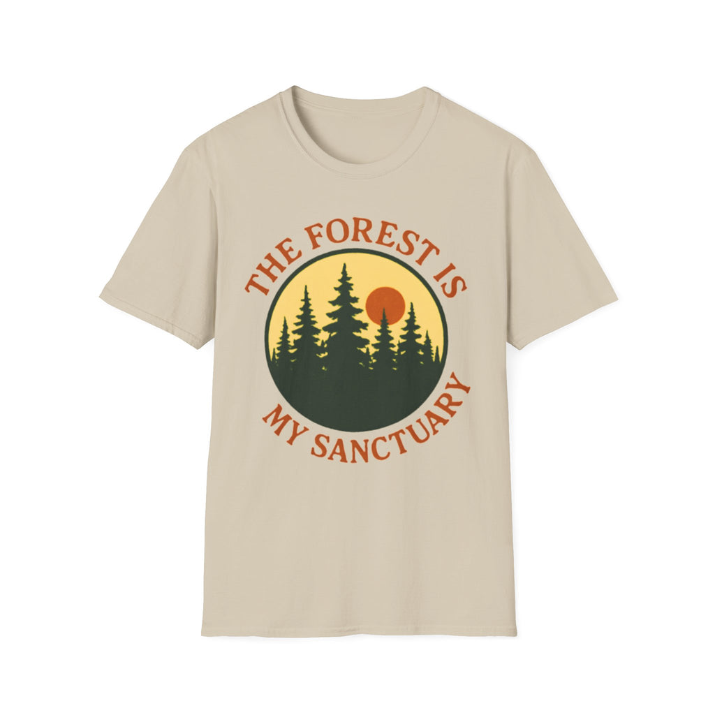 "The Forest Is My Sanctuary" Pines Sunset Graphic Tee Shirt