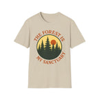 "The Forest Is My Sanctuary" Pines Sunset Graphic Tee Shirt