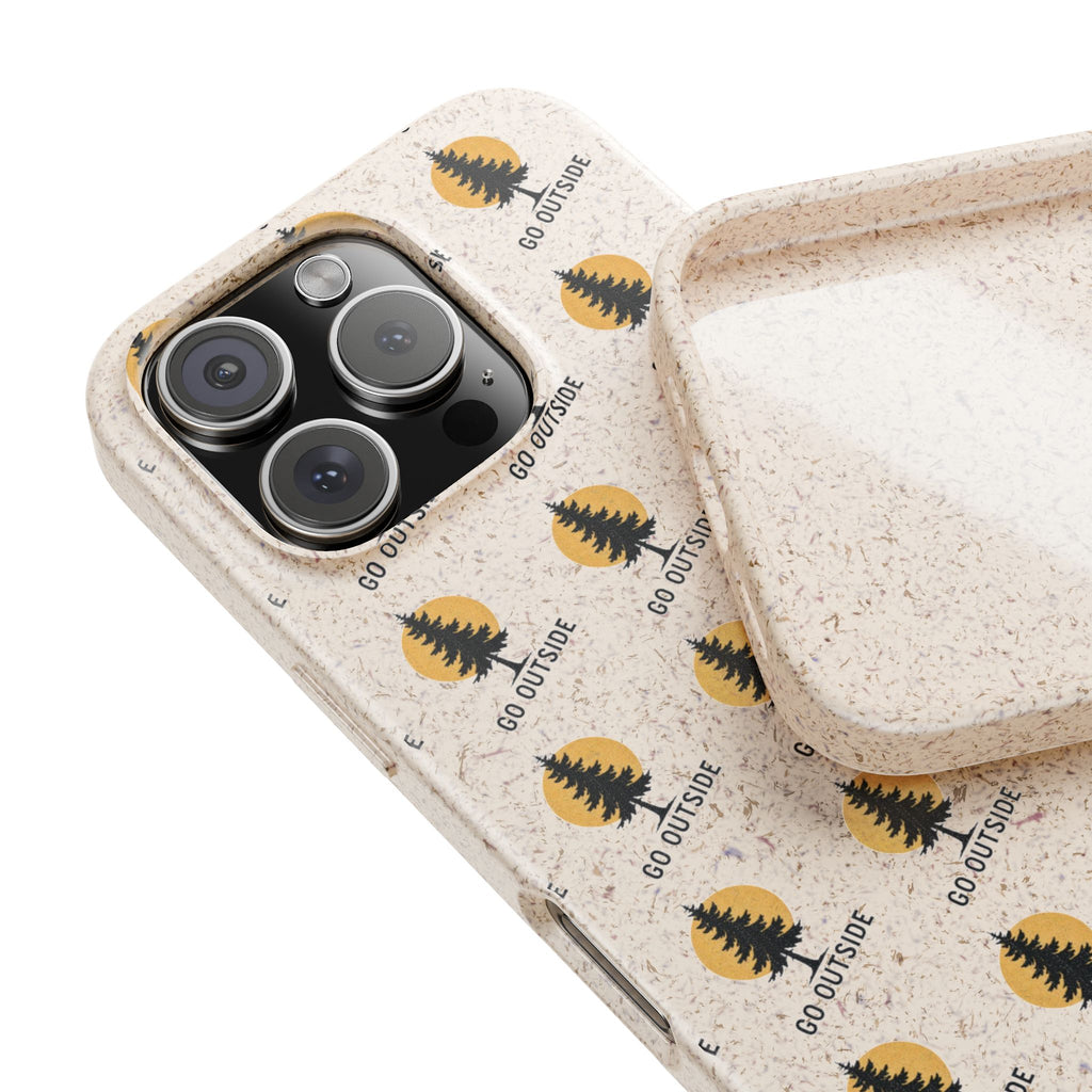 Biodegradable Phone Case — 'Go Outside' Recycled Eco-Friendly iPhone Cover