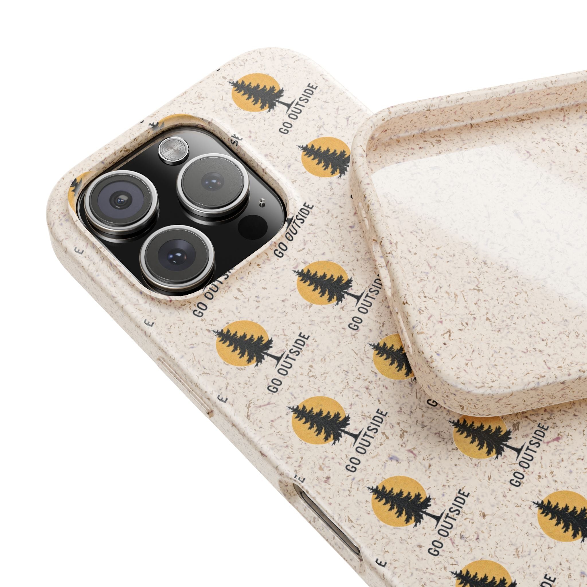 Biodegradable Phone Case — 'Go Outside' Recycled Eco-Friendly iPhone Cover