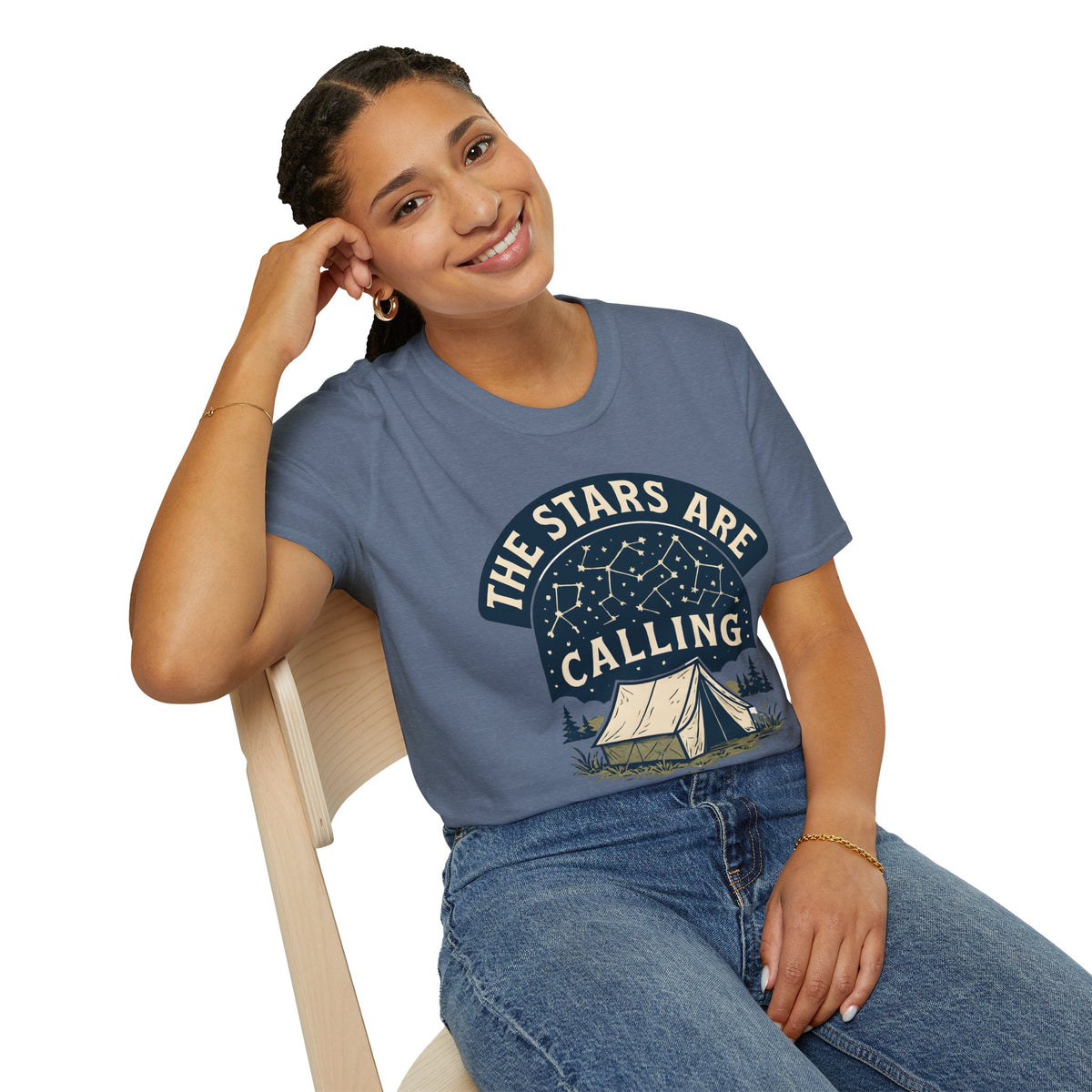 "The Stars Are Calling" Camping Tent Stargazing T-Shirt
