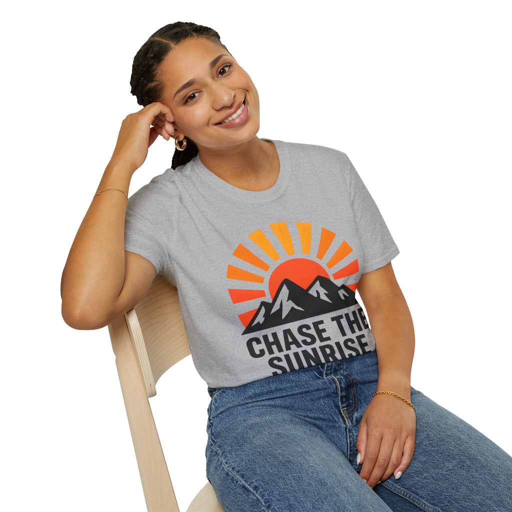 Chase The Sunrise Mountain T-Shirt — Sunrise & Peaks Graphic Tee