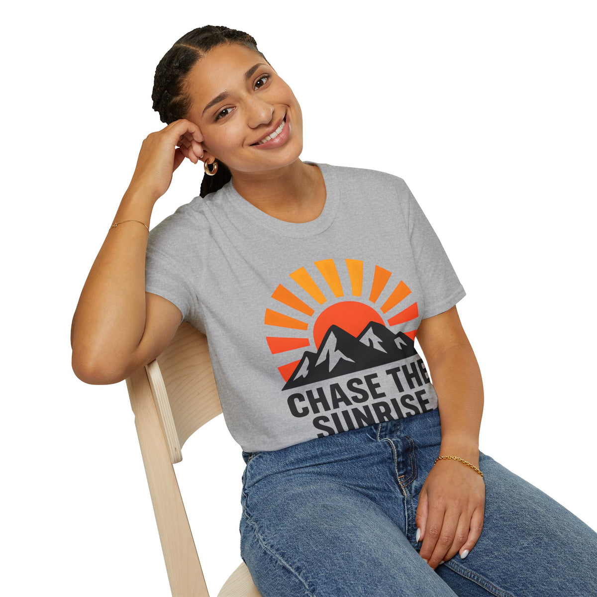 Chase The Sunrise Mountain T-Shirt — Sunrise & Peaks Graphic Tee