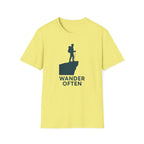 "Wander Often" Hiker on Cliff T-Shirt